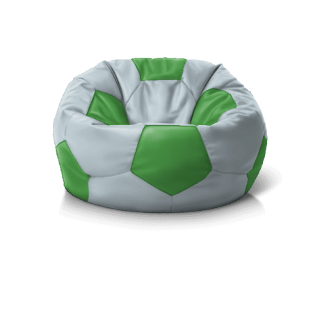 Ціна та доставка на 'Крісло м''яч Grey + Green' — зручне крісло-мішок для дорослих і підлітків.